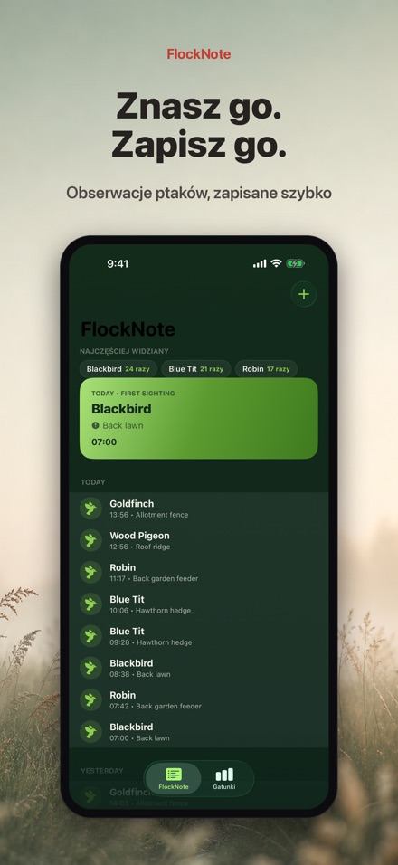 FlockNote: Dziennik Ptaków