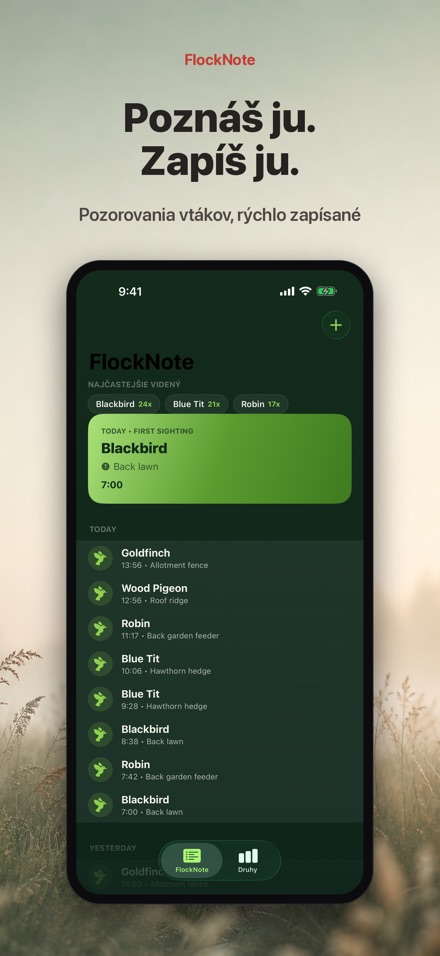 FlockNote: Denník Pozorovaní