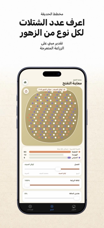 FlowerBedPlan: عدد الشتلات 8