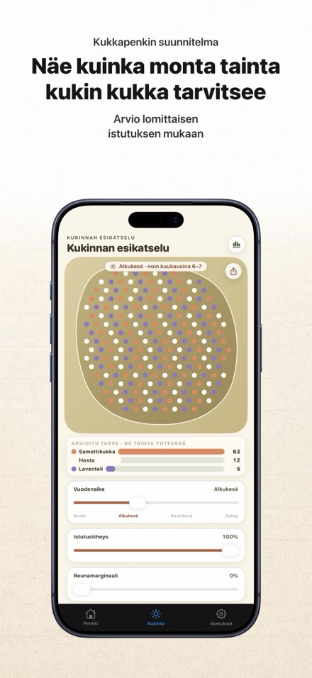 FlowerBedPlan: taimien määrä 8