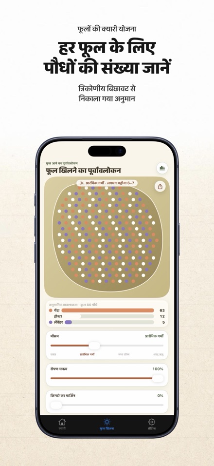 FlowerBedPlan: पौधों की संख्या 8