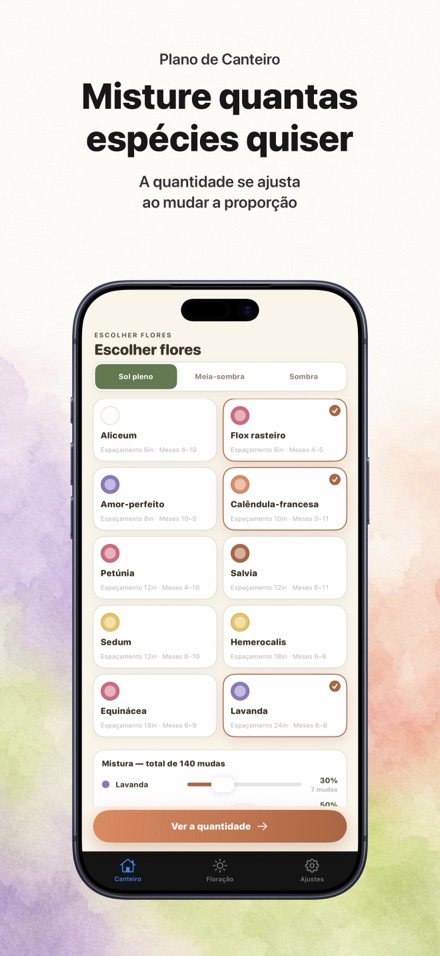 FlowerBedPlan: Nº de mudas 5