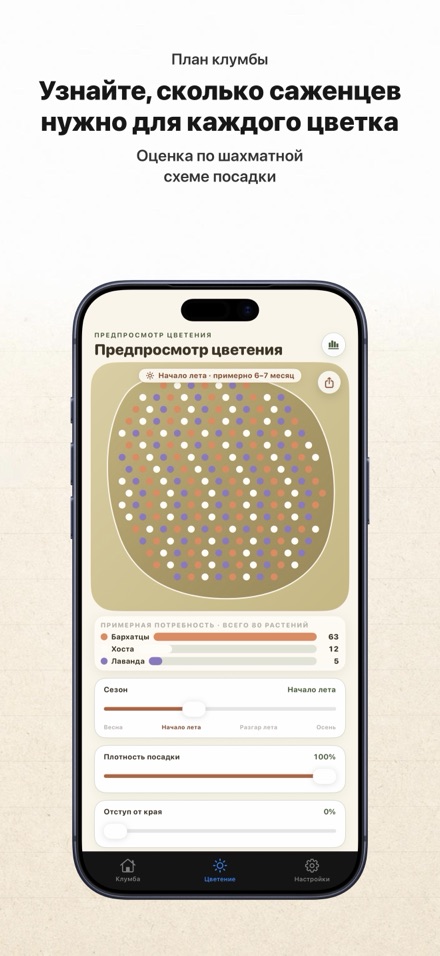 FlowerBedPlan: число рассады 8