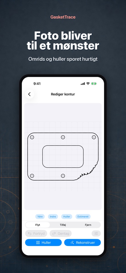 GasketTrace: pakningsskabelon