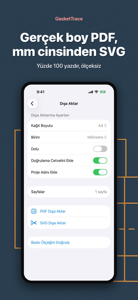 GasketTrace conta şablonu 6