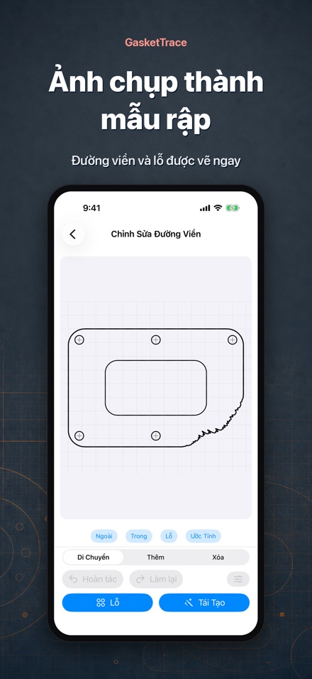 GasketTrace mẫu cắt gioăng