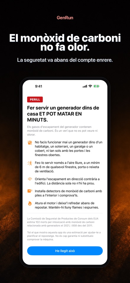 GenRun: autonomia generador 8