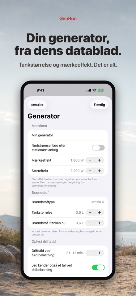 GenRun: generatorens driftstid 5