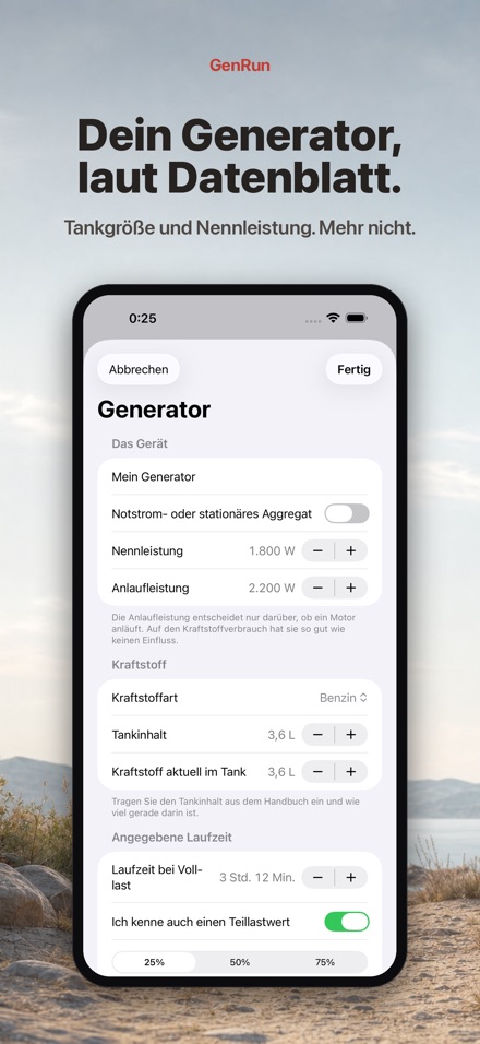 GenRun: Generator Laufzeit 5