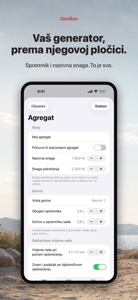 GenRun: vrijeme rada agregata 5