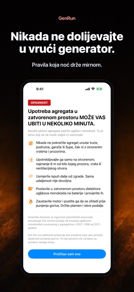 GenRun: vrijeme rada agregata 9