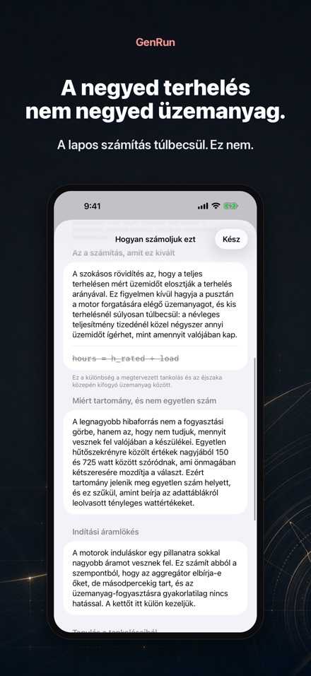 GenRun: aggregátor üzemidő 4
