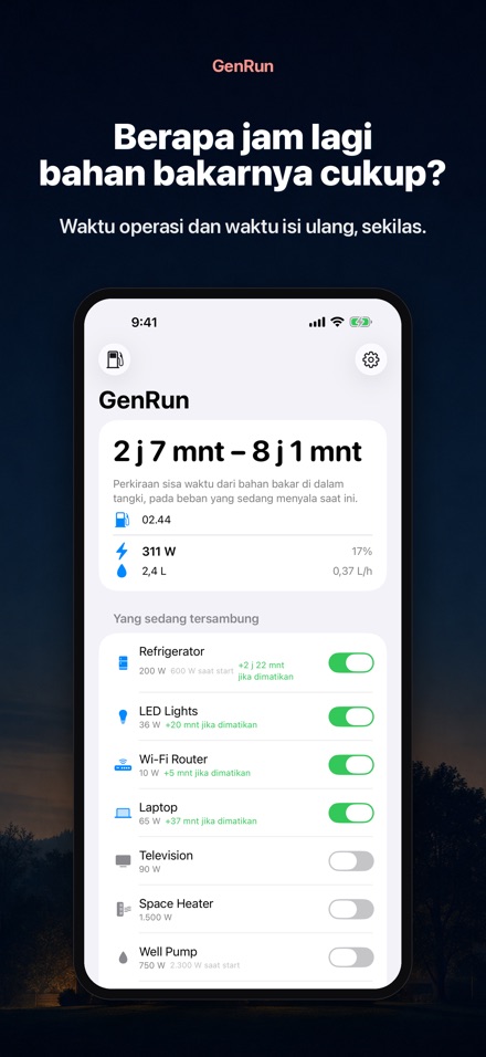GenRun: Durasi Genset