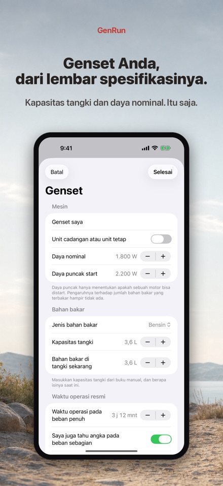 GenRun: Durasi Genset 5
