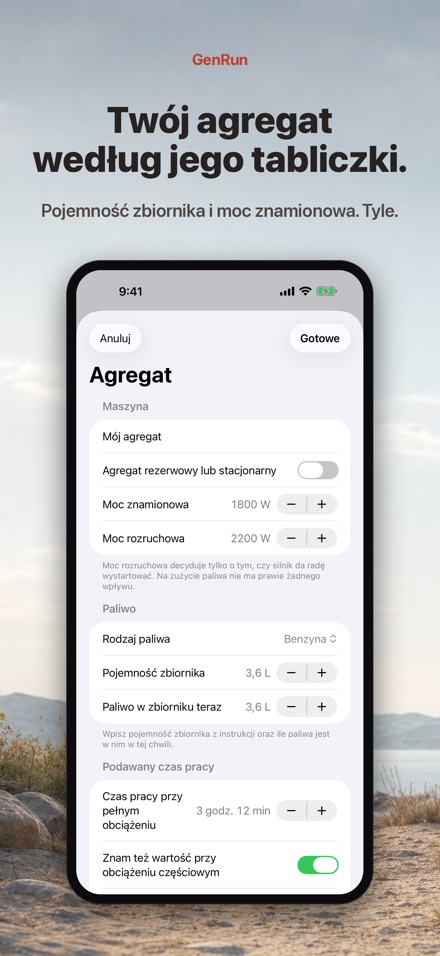 GenRun: czas pracy agregatu 5