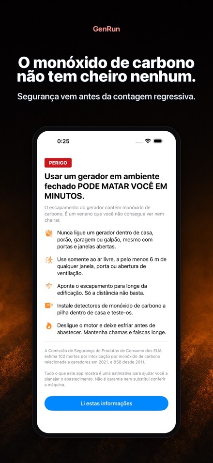 GenRun: autonomia do gerador 8