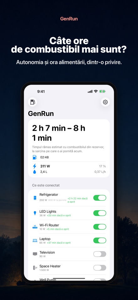 GenRun: Autonomie generator
