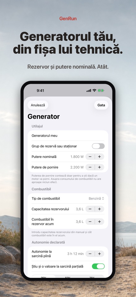 GenRun: Autonomie generator 5