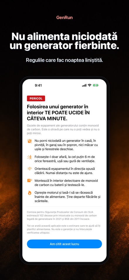 GenRun: Autonomie generator 9