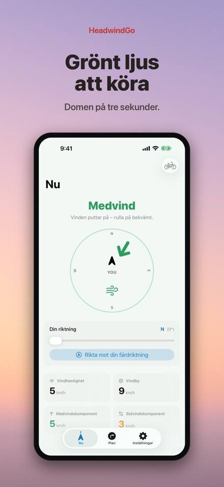 HeadwindGo: motvind för cykel 9