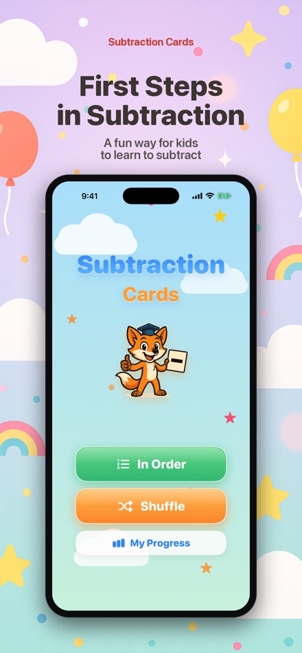 Subtraction Cards