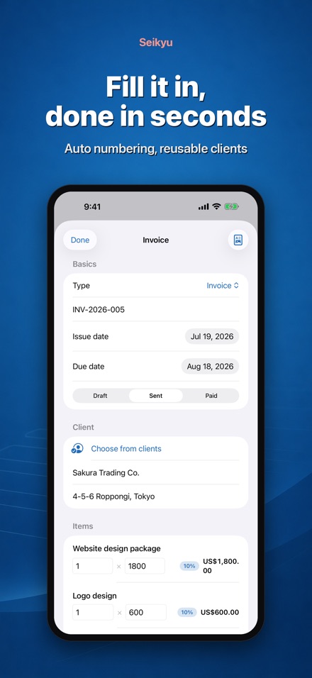 Seikyu: Invoice & Quote Maker 3