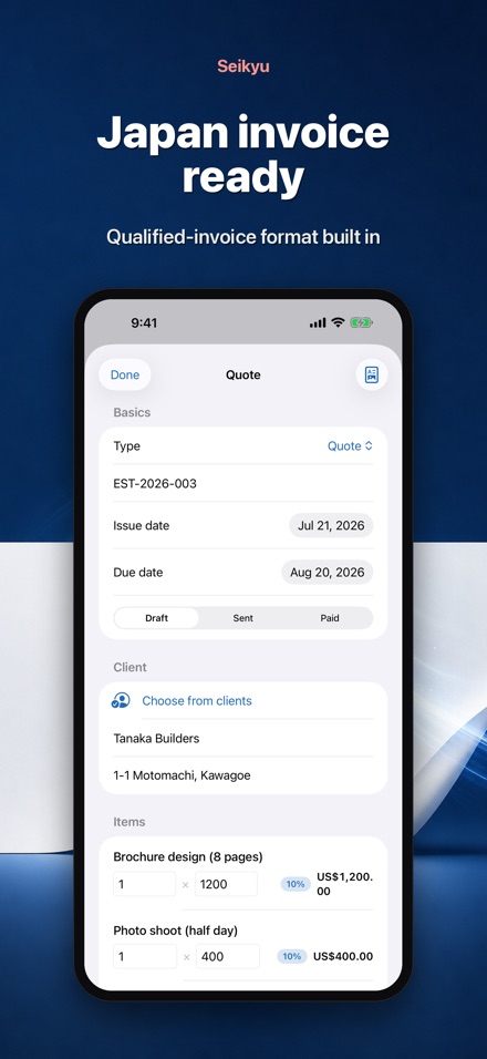 Seikyu: Invoice & Quote Maker 10