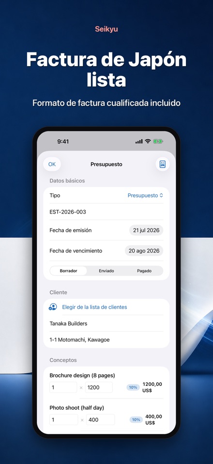 Seikyu: Factura y Presupuesto 10