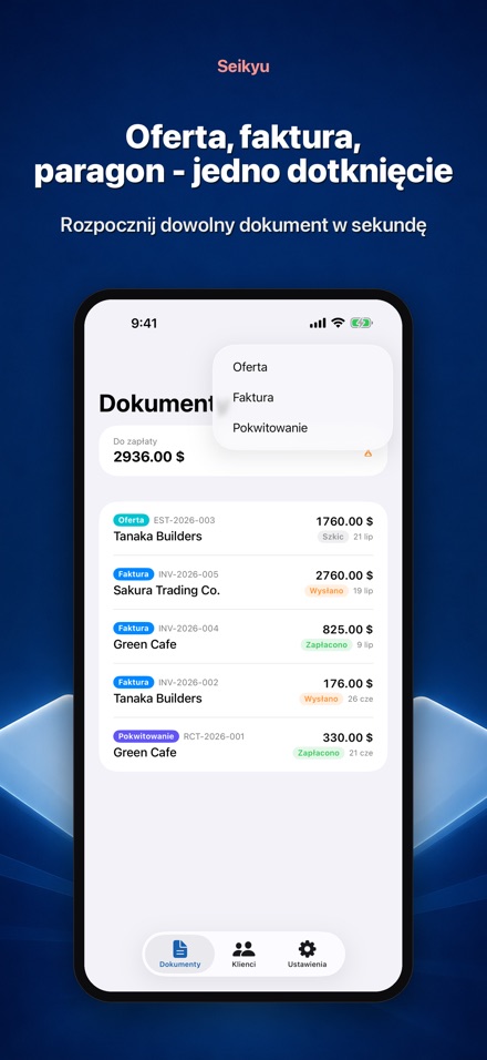 Seikyu: Faktura i Oferta 7
