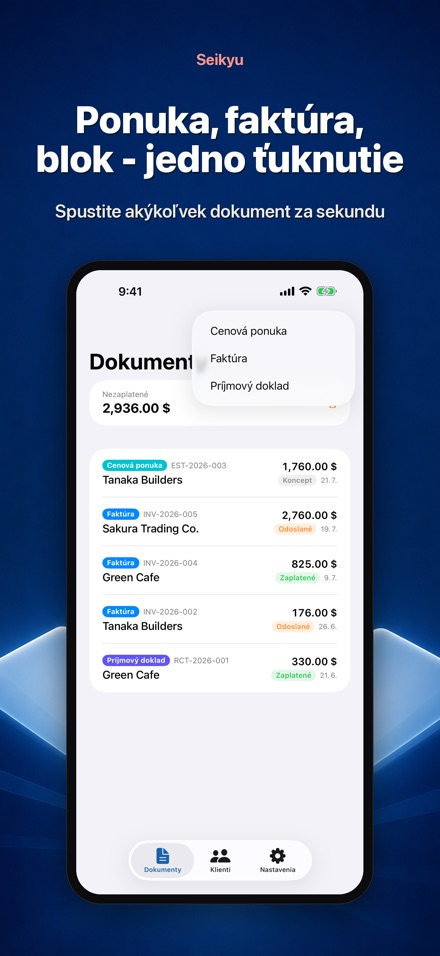 Seikyu: Faktúra a ponuka 7