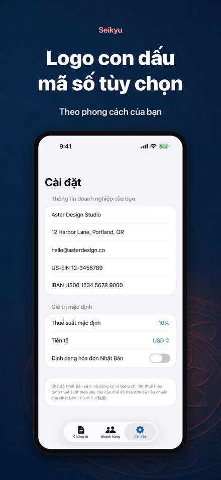 Seikyu: Hóa đơn & Báo giá 9