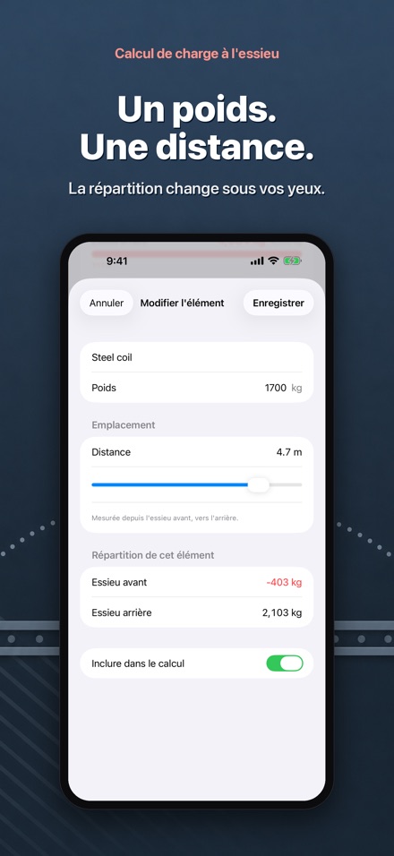 Calcul de charge à l'essieu 4