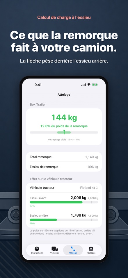 Calcul de charge à l'essieu 7