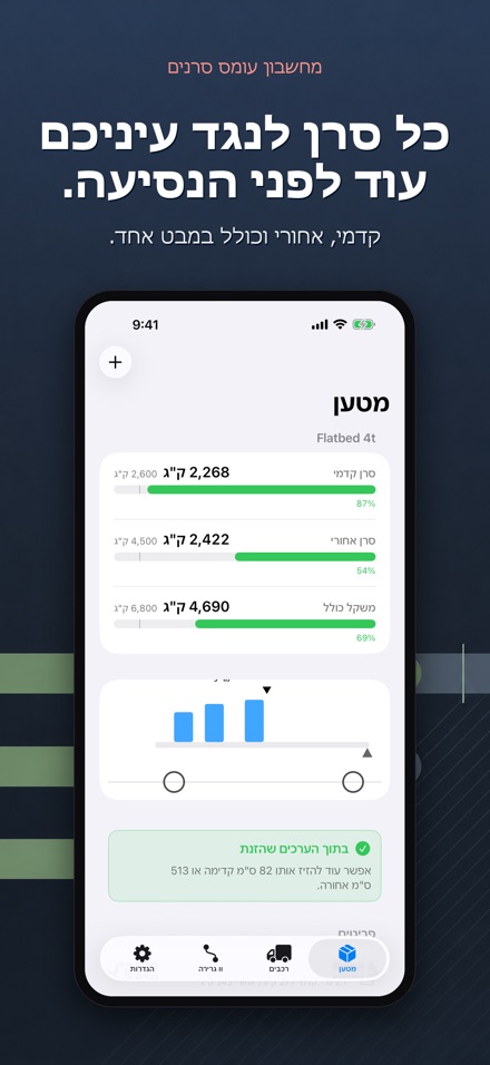 מחשבון עומס סרנים 2