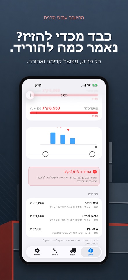 מחשבון עומס סרנים 5