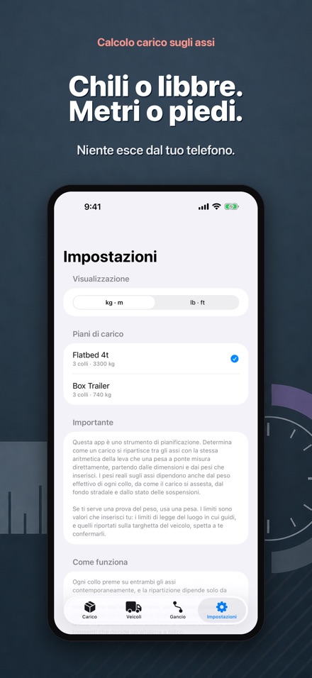 Calcolo carico sugli assi 10