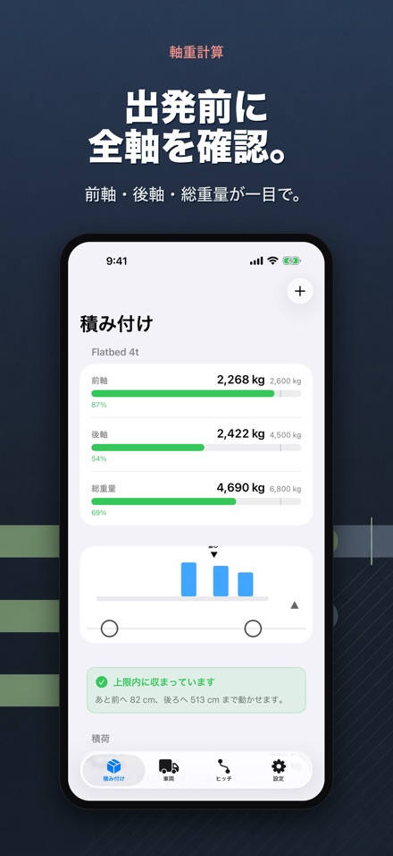 軸重計算 - 過積載チェック 2
