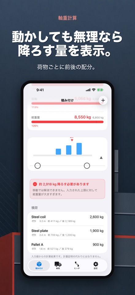 軸重計算 - 過積載チェック 5