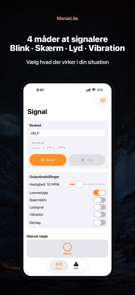 MorseLite: Flash og Signal 3