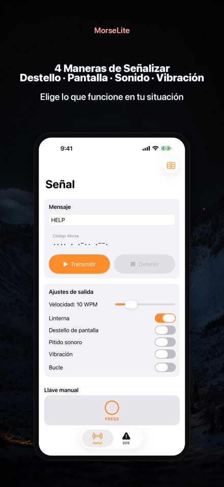 MorseLite: Flash y Señal 3