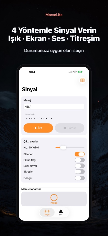 MorseLite: Flaş ve Sinyal 3