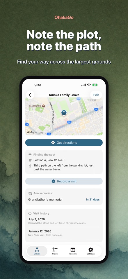 OhakaGo: Grave Visit Tracker 8