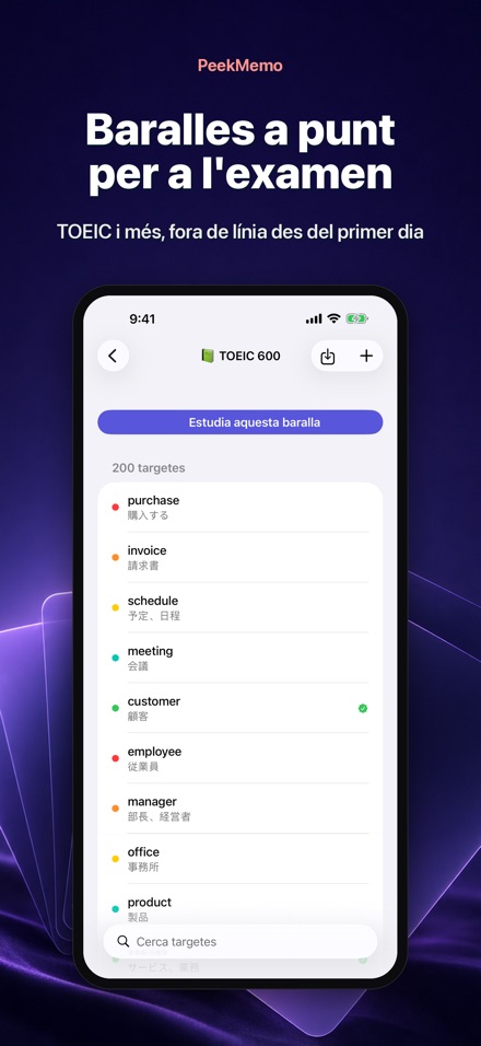 PeekMemo: Targetes d'estudi 5