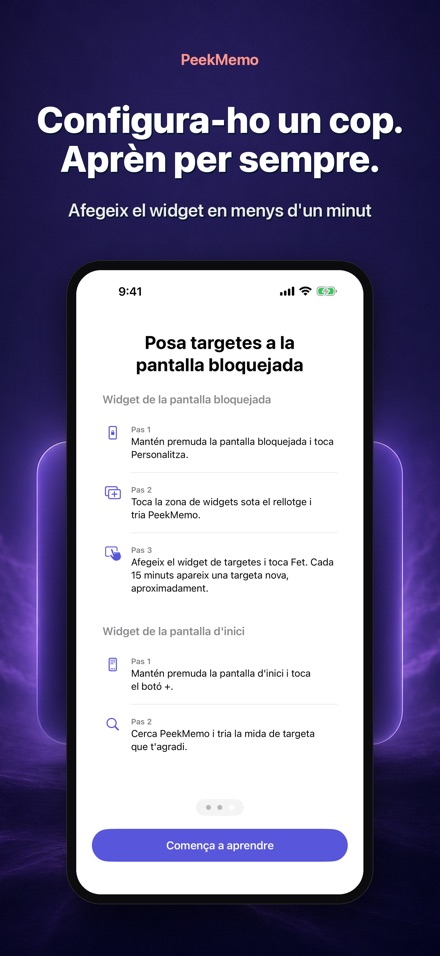 PeekMemo: Targetes d'estudi 7