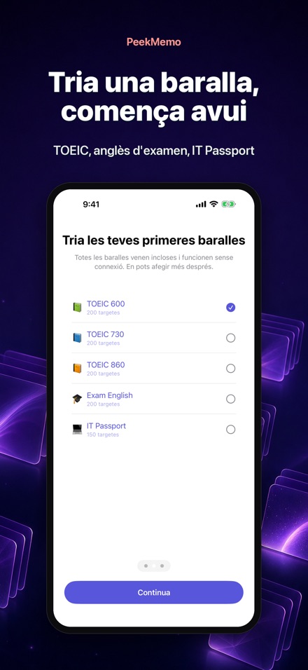 PeekMemo: Targetes d'estudi 9