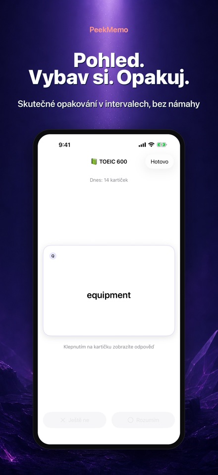 PeekMemo: kartičky na displeji 2