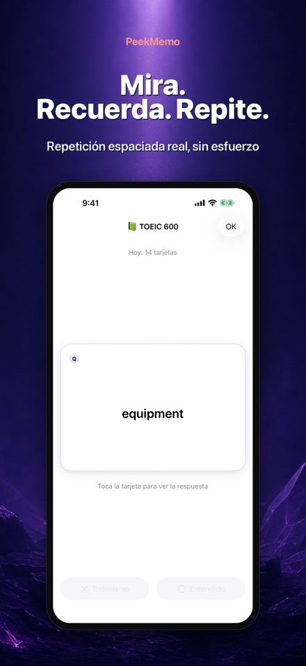 PeekMemo: Tarjetas de estudio 2
