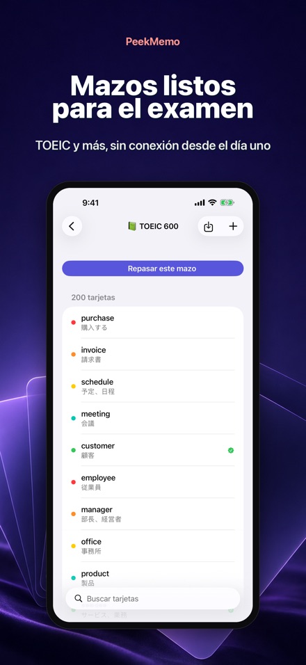 PeekMemo: Tarjetas de estudio 5