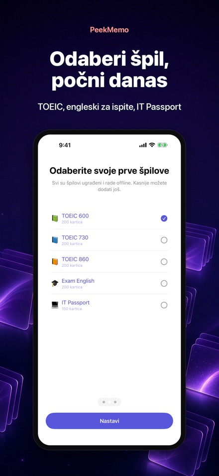 PeekMemo: kartice za učenje 9
