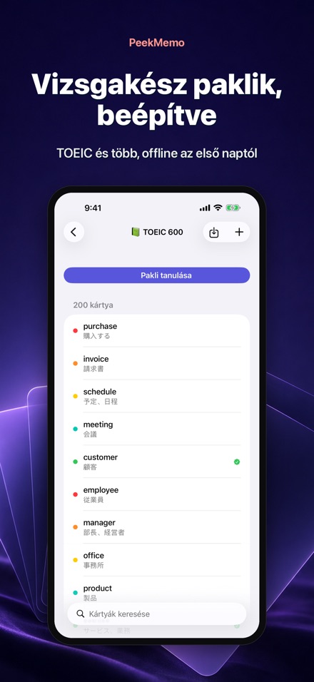 PeekMemo: szókártyák 5